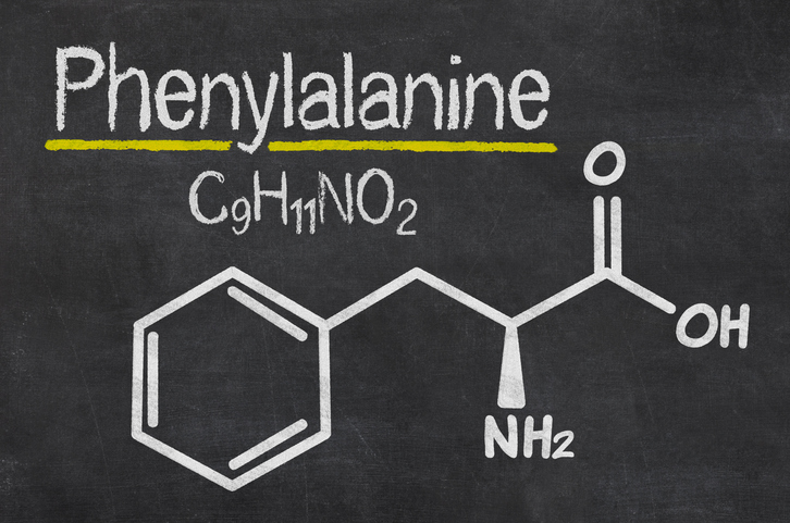 Chemische formule van fenylalanine