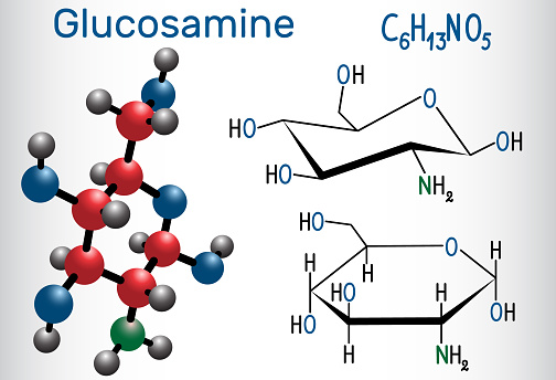 Chemische formule met glucosaminemoleculen