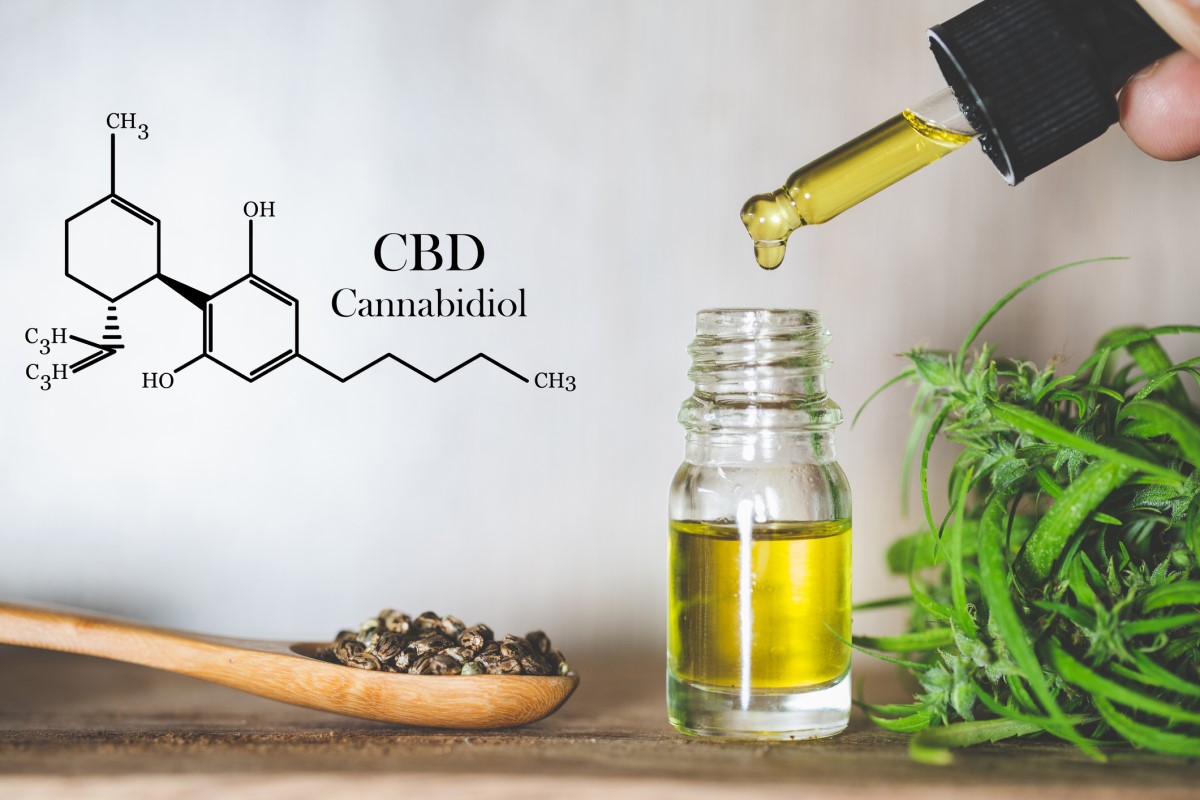 CBD - cannabidiol - olie en chemische formule