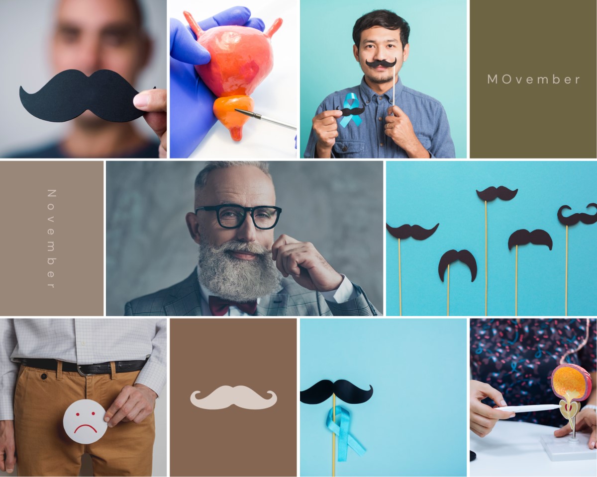 Movember - November, Men's Health Awareness Month en de strijd tegen prostaatkanker, teelbalkanker, kanker van de geestelijke gezondheid en zelfmoord.