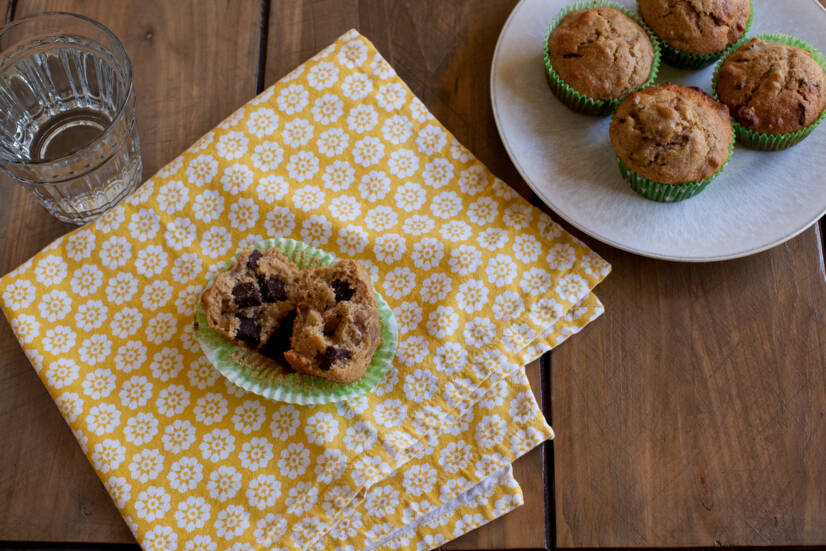 Recept voor gezonde bananenmuffins zonder bloem en lactose. Probeer het met ons mee