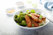 Recept voor heerlijke teriyaki tempeh met broccoli en rijst